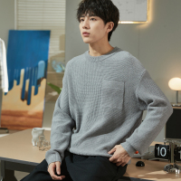 [2.5折价111元]唐狮春季新款圆领男士毛衣男生宽松百搭设计感男毛线衫男装潮