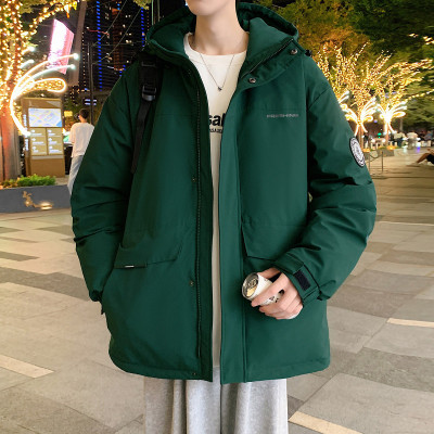 [8.5折价399.4元叠加优惠券]唐狮冬季新款羽绒服男潮款连帽宽松冲锋衣少加厚工装外套wp