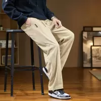 [3件8.5折110.4元,叠加优惠券]唐狮秋季新款运动裤男简约阔腿卫裤宽松休闲长裤子男生潮流纯色