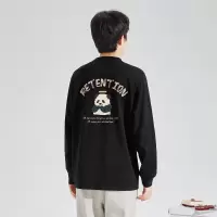 [3件8.5折76.4元,叠加优惠券]唐狮秋季新款长袖T恤男宽松休闲内搭后背印花圆领上衣打底衫t