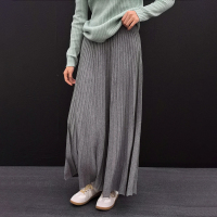 唐狮百褶长裙秋冬加厚新款女韩系气质温柔百搭高腰半身裙子yd