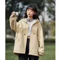 [3件8.5折169.9元,叠加优惠券]唐狮工装外套女春季新款连帽宽松冲锋少年上衣休闲户外