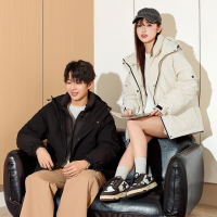 唐狮冬季情侣羽绒服男女连帽短款假工装冲锋少外套上衣