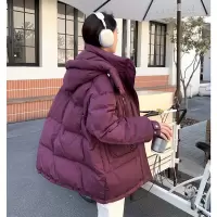 [3件8.5折586.4元,叠加优惠券]唐狮紫色羽绒服女新款冬季多巴胺穿搭韩版chic连帽鸭绒外套dx