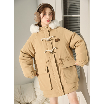 [2.5折价403元]唐狮羽绒服女中长款冬季新款美拉德学院风加厚连帽外套
