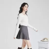 [8.5折价101.9元叠加优惠券]唐狮秋冬季新款毛针织内搭打底衫女温柔风气质净色长袖修身