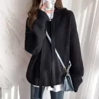 [1折价46.9元叠加优惠券]秋唐狮冬女连帽净色套头毛衣简约慵懒风韩版休闲百搭时尚