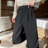 [1.5折价56元]唐狮西装哈伦裤女黑色高腰显瘦休闲工装萝卜裤设计感九分裤西装裤女