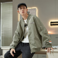 [1.5折价90元]唐狮男士外套休闲宽松棒球领工装外套男男式外套男式夹克休闲外套