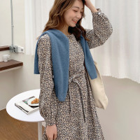 唐狮碎花连衣裙女秋季新款长袖连衣裙韩系ins时尚百搭长裙