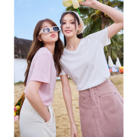 [2.5折价46元]唐狮竹节棉短袖女T恤衫夏季新款白色V领上衣女内搭打底衫sz