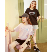 [2.5折价56元]唐狮夏季新款短袖T恤衫蕾丝字母印花内搭上衣女设计感小众潮x