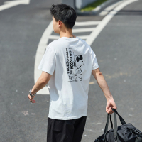 [1.5折价31元]史努比联名唐狮夏季新款男短袖T恤宽松圆领印花白色半袖