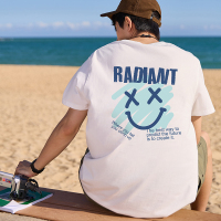 [1.5折价40元]唐狮夏季新款短袖t恤男圆领笑脸纯棉潮宽松上衣半袖打底衫