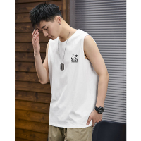 [2.5折价43元]唐狮春夏季新款男背心坎肩印花T恤休闲圆领上衣汗衫打底潮酷