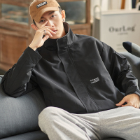 [1折价100元]唐狮新款外套男休闲防风拼接立领户外工装冲锋少男士外套潮
