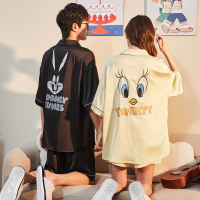 [2.5折价110元]唐狮凉感型新款情侣睡衣女兔八哥联名开衫可外穿家居服男J