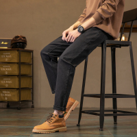 [1.5折价74元]唐狮春秋季新款弹力牛仔裤男士修身直筒裤潮流加绒黑色裤子男冬