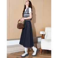 [2.5折价102元]唐狮春夏季新款女半身裙休闲百搭牛仔半身长裙显瘦a字裙伞裙