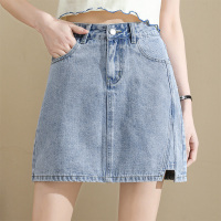 [2.5折价75元]唐狮牛仔短裙新款女夏半身裙经典显瘦高腰a字高腰包臀短裙子B