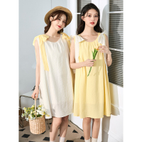 [1.5折价75元]唐狮田园风甜美小清新连衣裙女早春新款小个子蝴蝶结背心裙e