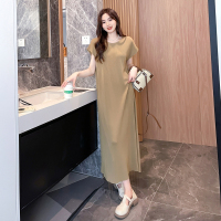 唐狮露背设计感无袖连衣裙女夏新款背心长裙睡裙宽松裙子女夏季q