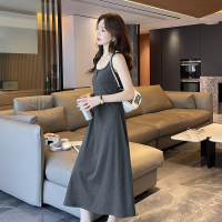 唐狮吊带连衣裙新款女夏季舒适透气裙子长裙法式气质吊带裙t