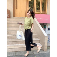 [2.5折价106元]唐狮夏季女圆领前胸图案短袖T恤半身裙百搭减龄韩系时髦