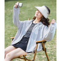 [2.5折价85元]唐狮夏季新款外套女防晒衣薄纱外穿开衫连帽休闲透气上衣