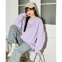 [2.5折价100元]唐狮春秋冬款女卫衣简约字母白色套头宽松圆领加绒上衣女装