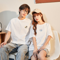 唐狮夏新款子装圆领前胸乐一通印花短袖T恤一家人出游休闲短袖y