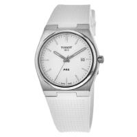 天梭(TISSOT) 商务经典 时尚百搭 男士 PRX 橡胶白色表盘石英手表