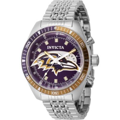 因维克塔(INVICTA) Nfl Baltimore Ravens巴尔的摩乌鸦队世界时间 GMT 石英紫色表盘男士手表
