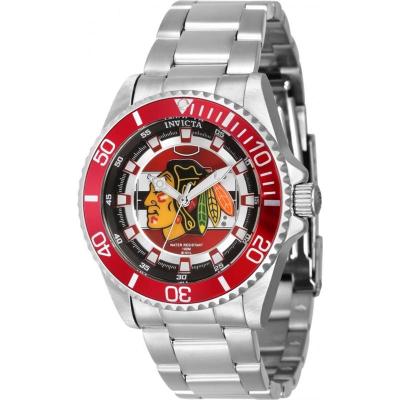 因维克塔(INVICTA) 女士 NHL 经典时尚 百搭流行 不锈钢红色表盘石英手表