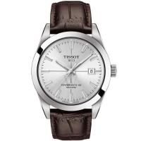 天梭(TISSOT) 男士 Gentleman Powermatic 80 日历皮革机械手表T1274071603101