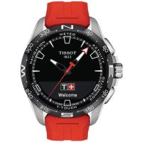 TISSOT天梭 男士 T-Touch Connect 太阳能计时硅胶黑色表盘手表 时尚百搭 多功能手表