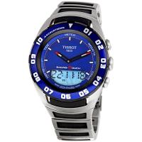 天梭(Tissot)瑞士手表 航海系列 不锈钢带石英表男 简约多功能蓝色表盘 100m防水手表 45毫米