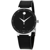 摩凡陀Movado 蓝宝石橡胶黑色表盘 时尚休闲百搭 橡胶石英表男表 商务休闲 41毫米 MV0607406