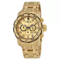 因维克塔invicta Pro Diver 18K 镀金精钢金色表盘 商务休闲 时尚百搭 运动防水IN80070