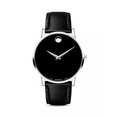 摩凡陀(Movado)Museum Classic 黑色皮表带手表,40 毫米 商务休闲 时尚百搭 3092786