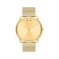 摩凡陀(Movado)Bold Evolution 不锈钢网状金色表盘手表 商务休闲 时尚百搭 防水MV3600903