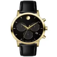 摩凡陀(Movado)Museum Classic 皮革黑色表盘手表 商务休闲 时尚百搭 运动防水MV0607779