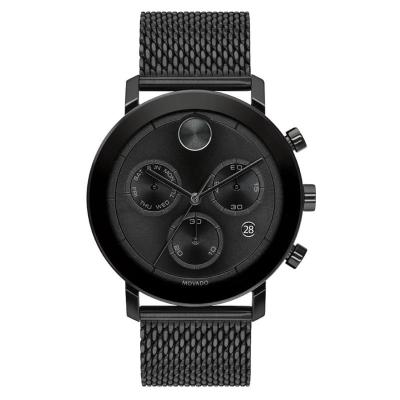 摩凡陀(Movado)男士 Bold Evolution 计时不锈钢网状黑色表盘手表商务休闲时尚百搭 MV3600760