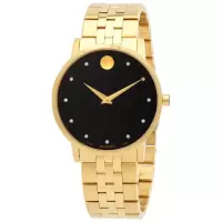 摩凡陀(Movado)Museum Classic不锈钢黑色表盘手表 商务休闲 时尚百搭 运动防水MV0607625