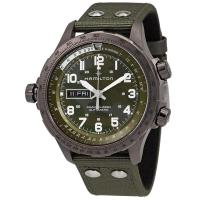 汉密尔顿Hamilton 男士 X-Wind 帆布绿色迷彩表盘手表 商务休闲 时尚百搭 运动防水H77775960