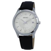 精工 SEIKO Noble 经典日常商务休闲简约气质百搭通勤皮革香槟表盘手表石英表男表送男友礼物 SE-SUR421