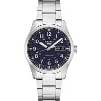 精工SEIKO 5 不锈钢蓝色表盘手表自动机械 简约 商务休闲 时尚百搭 送男友 礼物运动防水男士腕表SRPG29