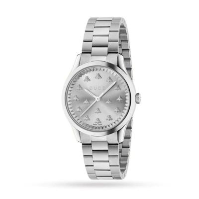 古驰(GUCCI) 女表G-Timeless 不锈钢银色表盘手表 时尚经典石英手表 奢侈品 YA1265031