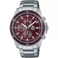 卡西欧CASIO Edifice 银色计时码表带日期指示器 44 毫米商务休闲 时尚百搭 EFR-526D-5CV