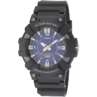 卡西欧CASIO 男士重型 10 年电池日期指示器手表商务休闲 时尚百搭蓝色表盘 运动防水男士腕表男MW610H-2AV